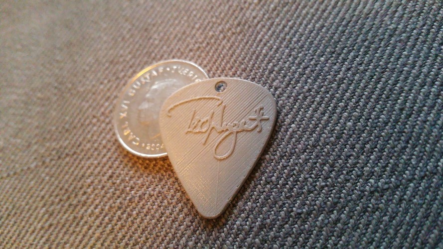 Guitar Pick with Hole for Keychain (Ted Nugent) 3D Print 3767 Guitar Pick with Hole for Keychain (Ted Nugent) 3D Print 3767