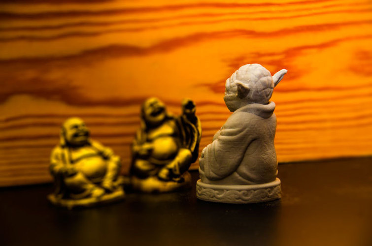 Improved Yoda Buddha w/ Lightsaber 3D Print 3818 Improved Yoda Buddha w/ Lightsaber 3D Print 3818