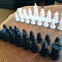 Small Spiral Chess Set (Large) 3D Printing 418