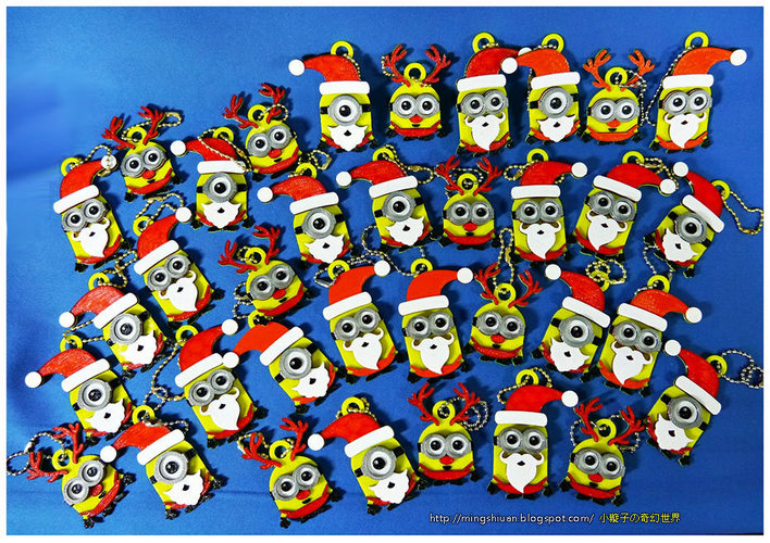 Minions Keychain / Magnets -Christmas cute version 3D Print 4458 Minions Keychain / Magnets -Christmas cute version 3D Print 4458