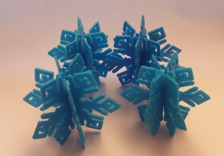 MkrClub Snowflake - 3-part tree ornament/decoration 3D Print 4658 MkrClub Snowflake - 3-part tree ornament/decoration 3D Print 4658
