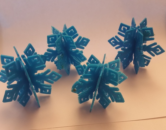 MkrClub Snowflake - 3-part tree ornament/decoration 3D Print 4659 MkrClub Snowflake - 3-part tree ornament/decoration 3D Print 4659