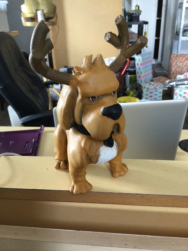 Reindog Ornament 3D Print 4730 Reindog Ornament 3D Print 4730