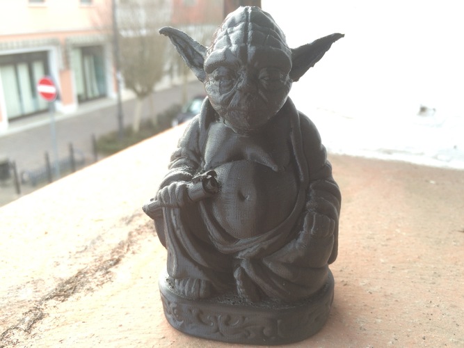 Improved Yoda Buddha w/ Lightsaber 3D Print 5334 Improved Yoda Buddha w/ Lightsaber 3D Print 5334