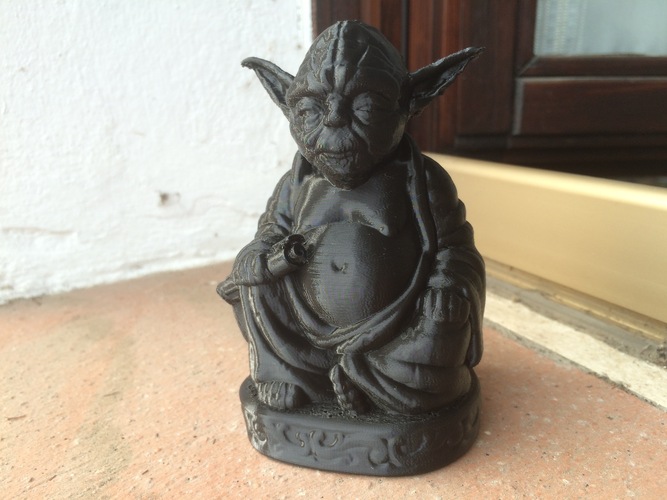 Improved Yoda Buddha w/ Lightsaber 3D Print 5336 Improved Yoda Buddha w/ Lightsaber 3D Print 5336