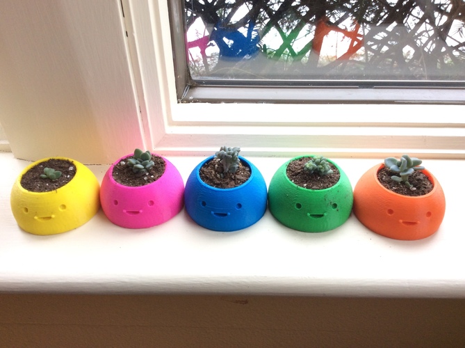 Happy Planters- Small 3D Print 5344 Happy Planters- Small 3D Print 5344