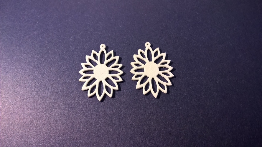 Sunflower Earring 3D Print 6009 Sunflower Earring 3D Print 6009