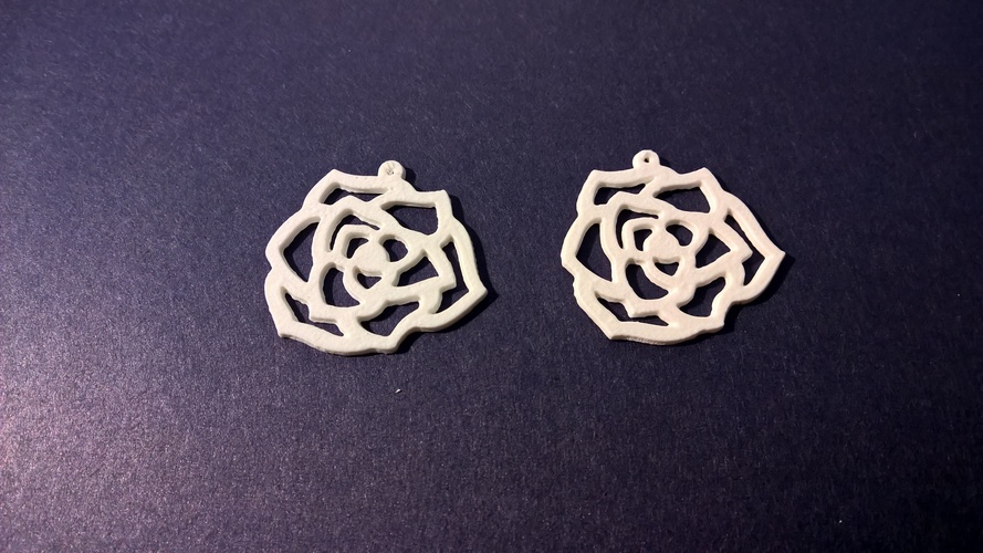Flower Earring 3D Print 6011 Flower Earring 3D Print 6011