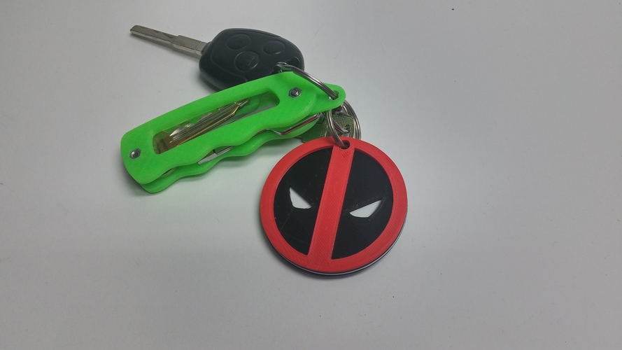 Deadpool Keychain 3D Print 6711 Deadpool Keychain 3D Print 6711
