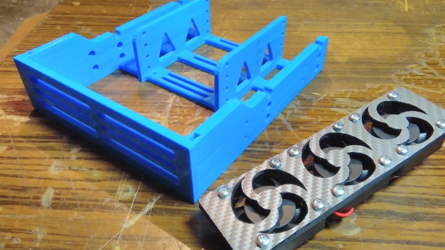 HDD Caddy 1-4 SSDs to 5.25 bay 3D Print 7477 HDD Caddy 1-4 SSDs to 5.25 bay 3D Print 7477