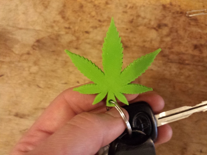 Cannabis Leaf Keychain 3D Print 837 Cannabis Leaf Keychain 3D Print 837