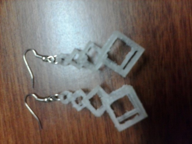 Interlocking Square Earrings 3D Print 909 Interlocking Square Earrings 3D Print 909