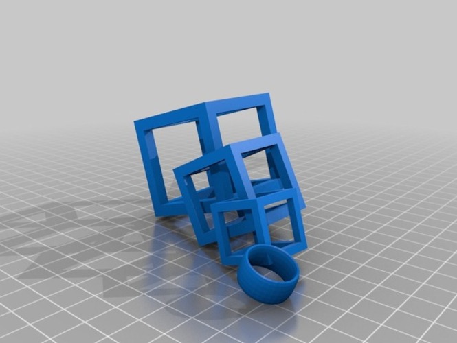Interlocking Square Earrings 3D Print 910 Interlocking Square Earrings 3D Print 910