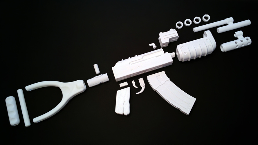 AK47 from Rust 3D Print 9283 AK47 from Rust 3D Print 9283
