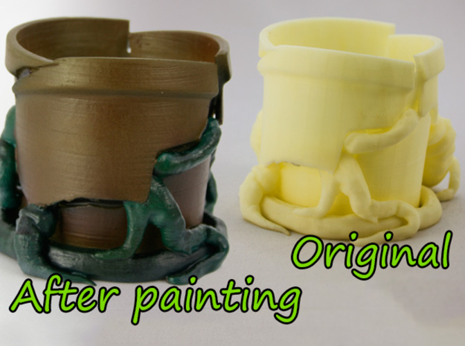 Cracked Flower Pot 3D Print 973 Cracked Flower Pot 3D Print 973