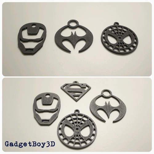Superhero Keychains 3D Print 9740 Superhero Keychains 3D Print 9740