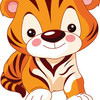 Small engaging tiger cartoon images 7 vector 726744 coloring pages