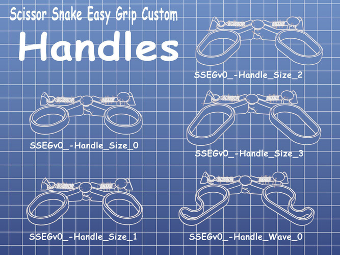 Scissor Snake Easy Grip Custom 3D Print 100324
