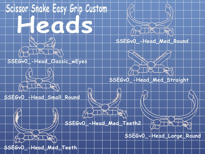 Scissor Snake Easy Grip Custom 3D Print 100358