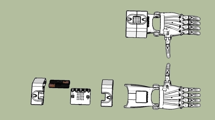 Support BBCmicrobit hand prosthesis 3D Print 100540