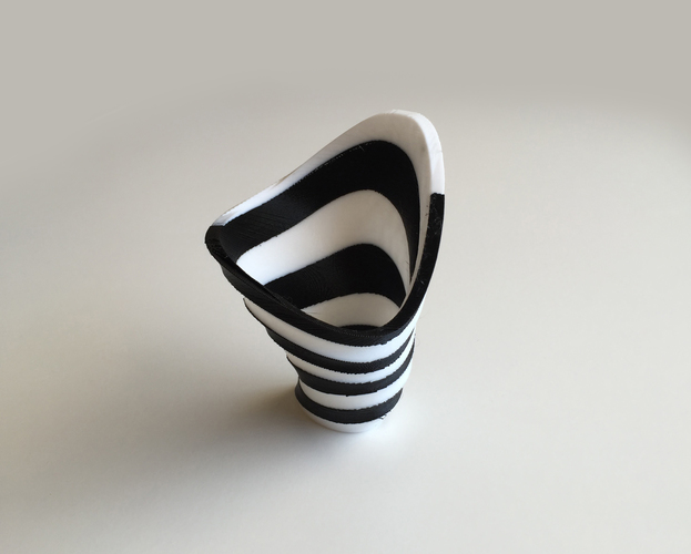 3d Printed Zebra Vase Dual Extrusion 2 Color By David Mussaffi