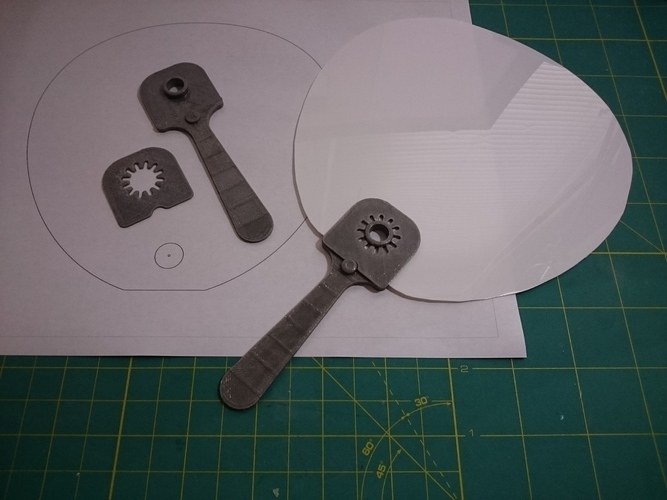 Japanese Hand Fan Clip Assemble Handle (Great demo gift!) 3D Print 101301