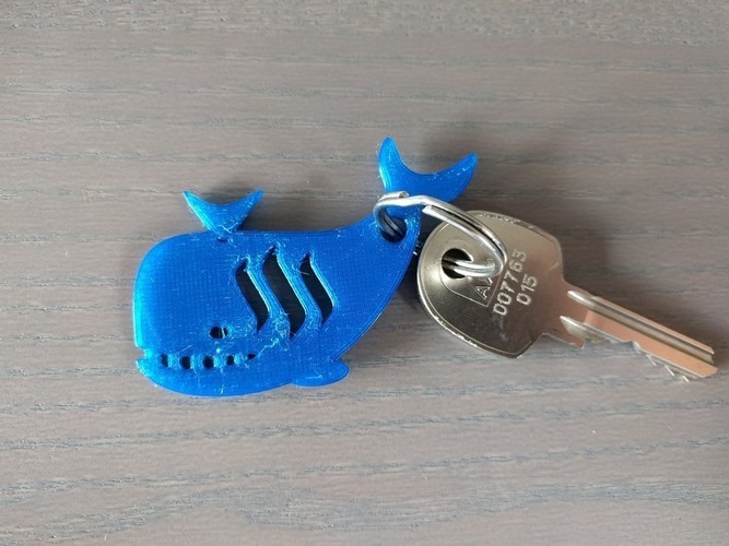 Steemit Whale Keychain 3D Print 101477