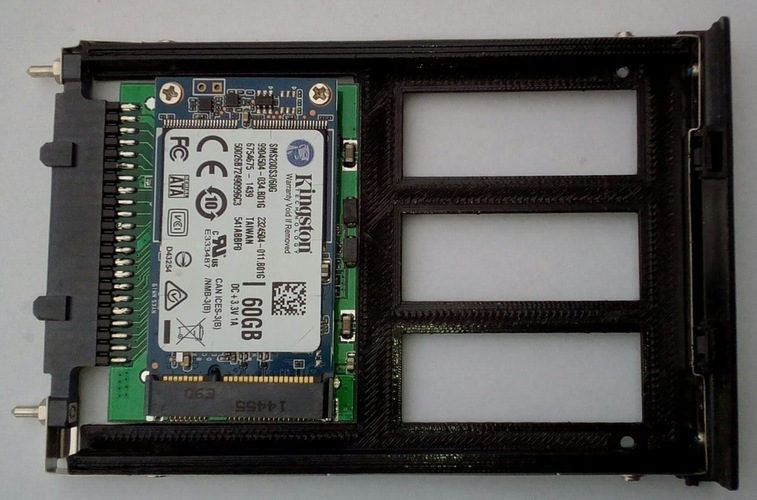 2.5" HardDrive SD mSATA Caddy for HP nc6000 and Compaq Evo N610 3D Print 101587