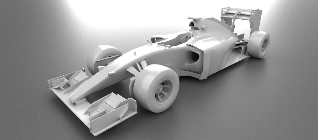 Solid F1 Race Car Maquette 3D Print 101901
