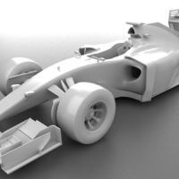 Small Solid F1 Race Car Maquette 3D Printing 101901
