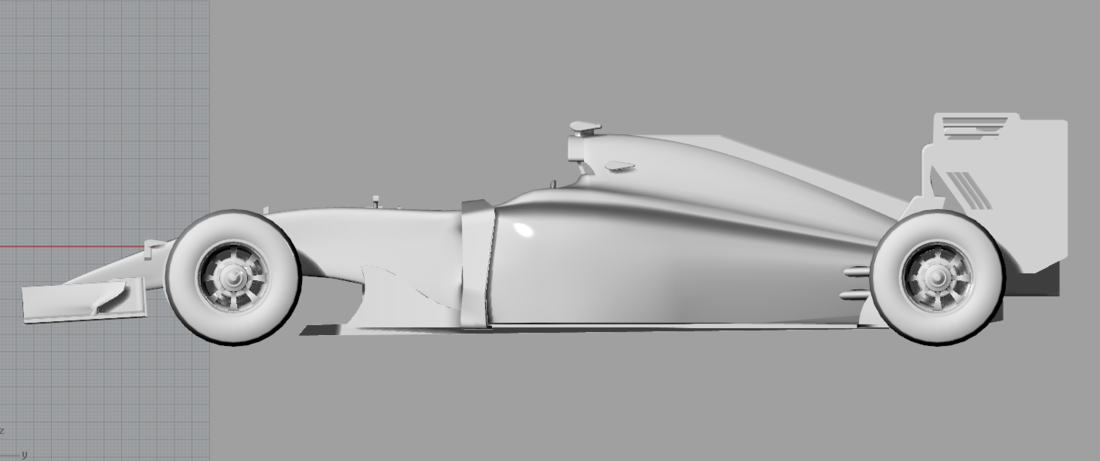 Solid F1 Race Car Maquette 3D Print 101903