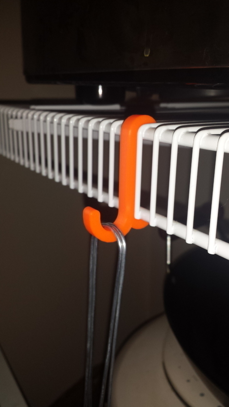 Snap in hook for ClosetMaid wire shelving