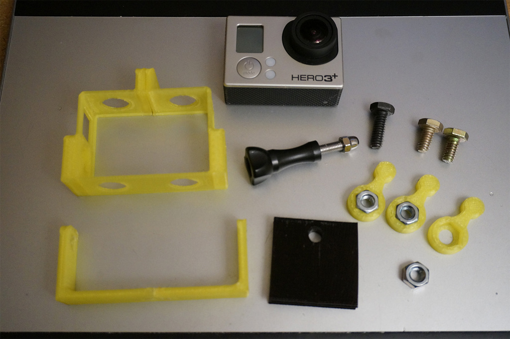 3d Printed Robo 3d Gopro Print Monitor Swing Tilt Bed Mount By Dave Long Pinshape