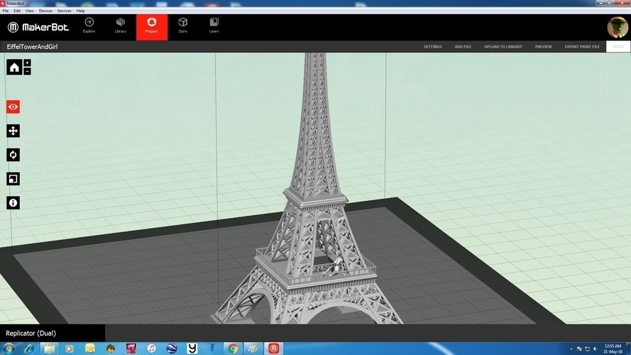 Eiffel Tower with Girl on it 3D Print 102375