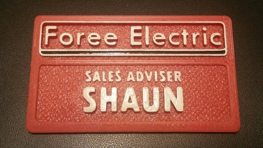 Shaun's nametag from Shaun of the Dead