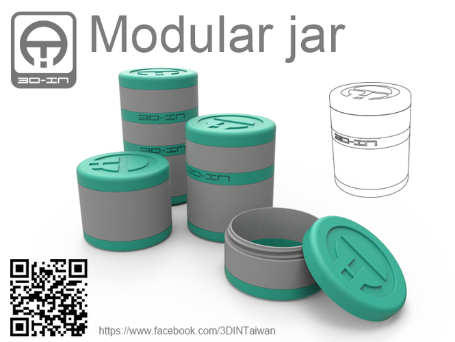 Modular jar 3D Print 102496