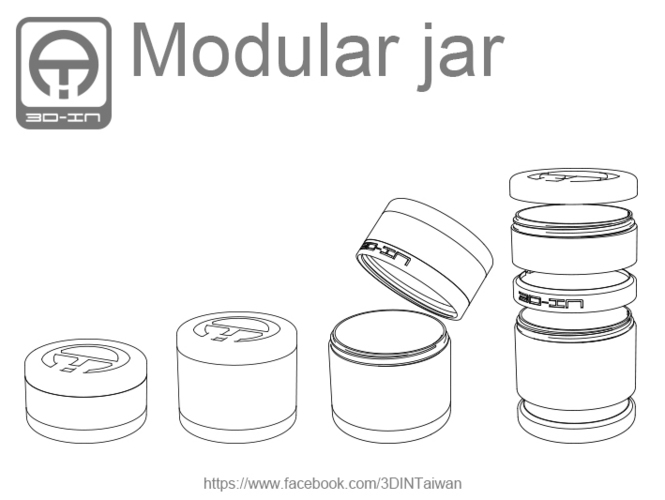 Modular jar 3D Print 102497