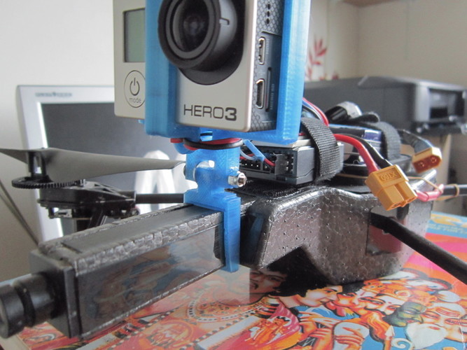 ar drone go pro hero 3 holder remix 3D Print 103101