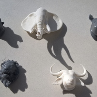 Refrigerator magnet rhino, lion,buffalo ,hippo and elephant  - Thumbnail 1