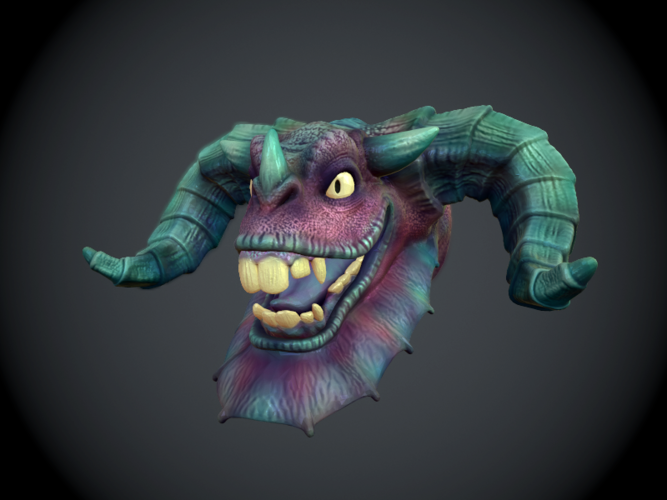 Jabberwock Head Wall Art 3D Print 10343