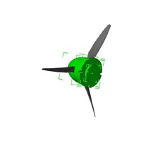 Small 3 blade propeller for static model 3D LabPrint new ME109 3D Printing 103816