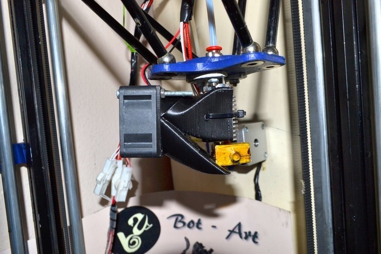 Vertical fan variant of 2-in-1 fan duct: extruder and filament c 3D Print 103818