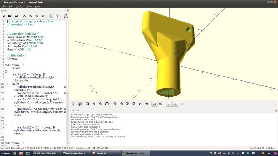 Triangle key - customizable  3D Print 103820