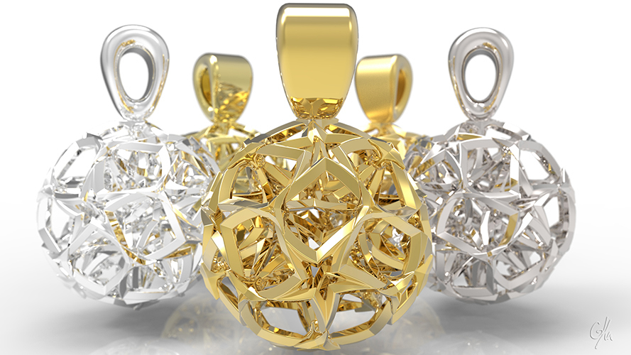 Curvy Stars Christmas Necklace Pendant   