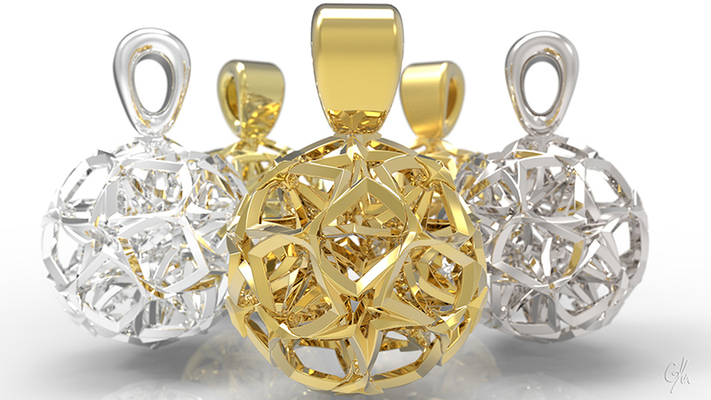 Curvy Stars Christmas Necklace Pendant   