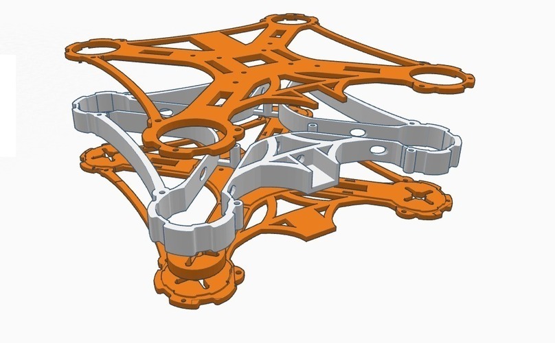 Bat-quad 210mm by elpet (full printed racing drone) 3D Print 103931