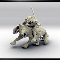 52mm Goblin Knight Charging on Giant Wolf - Thumbnail 2