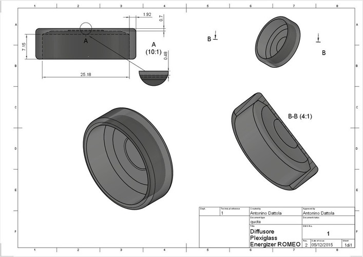 Lens diffuser ENERGIZER ROMEO 3D Print 104213