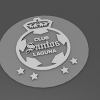Small Liga MX - Santos -easy print  3D Printing 104393