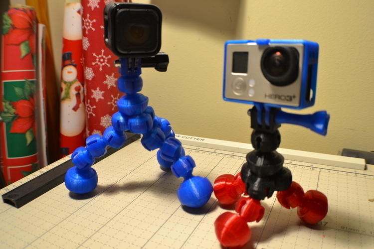 kant molester Allieret 3D Printed Action Camera Flex Bubble Tripod by Boring_Prototype | Pinshape